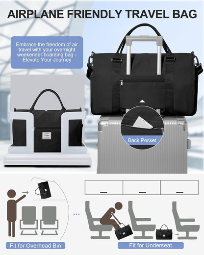 Gym Bag Womens Mens with Shoes Compartment and Wet Pocket Travel Duffel Bags for Women for Plane Sport Gym Tote Bag with Toiletry Bags Waterproof Weekend Overnight Carry on Bag Hospital Holdalls - Colors A
