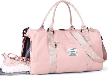 Gym Bag Womens Mens with Shoes Compartment and Wet Pocket Travel Duffel Bags for Women for Plane Sport Gym Tote Bag with Toiletry Bags Waterproof Weekend Overnight Carry on Bag Hospital Holdalls - Colors A
