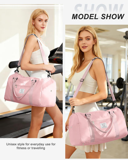 Gym Bag Womens Mens with Shoes Compartment and Wet Pocket Travel Duffel Bags for Women for Plane Sport Gym Tote Bag with Toiletry Bags Waterproof Weekend Overnight Carry on Bag Hospital Holdalls - Colors A