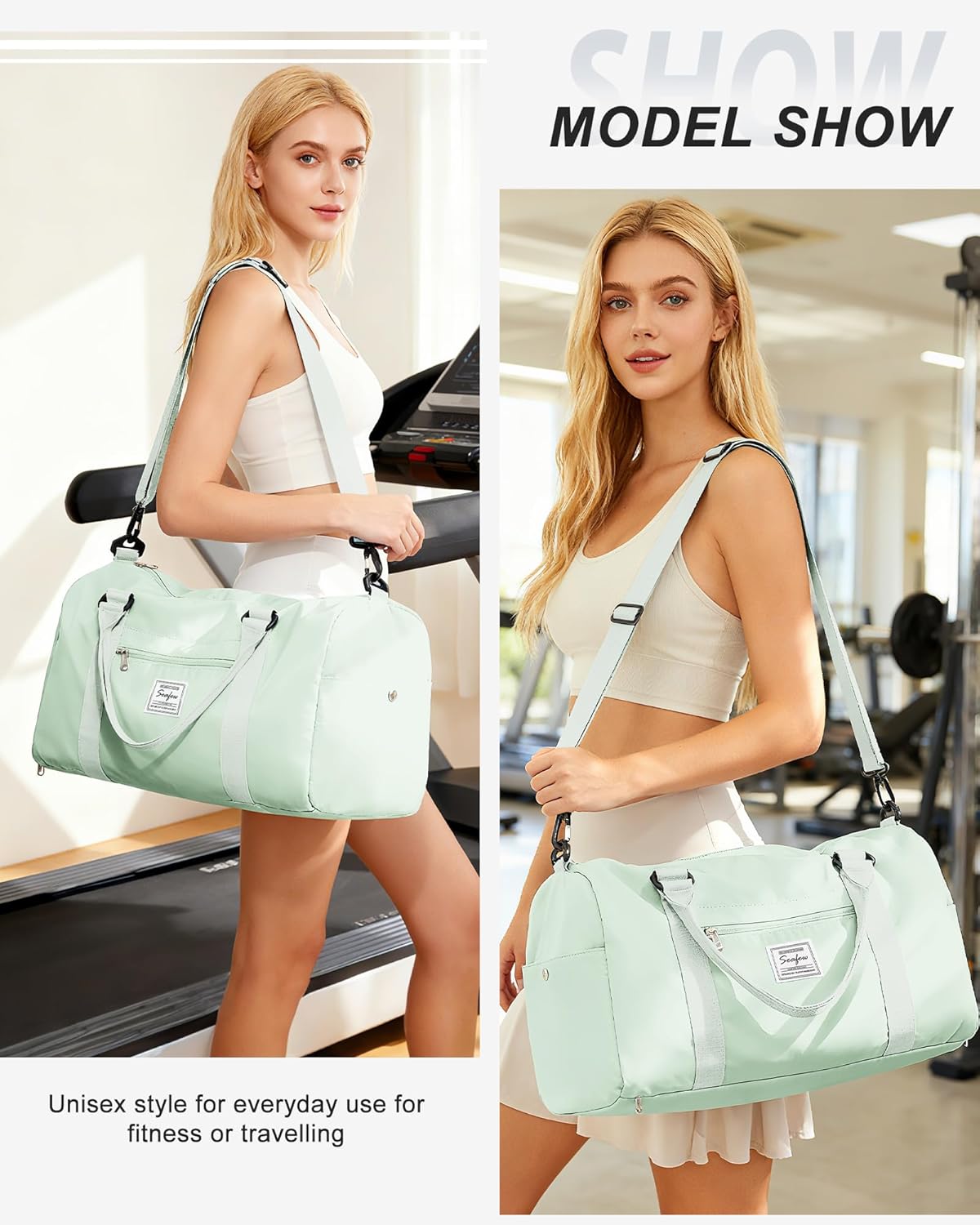 Gym Bag Womens Mens with Shoes Compartment and Wet Pocket Travel Duffel Bags for Women for Plane Sport Gym Tote Bag with Toiletry Bags Waterproof Weekend Overnight Carry on Bag Hospital Holdalls - Colors A