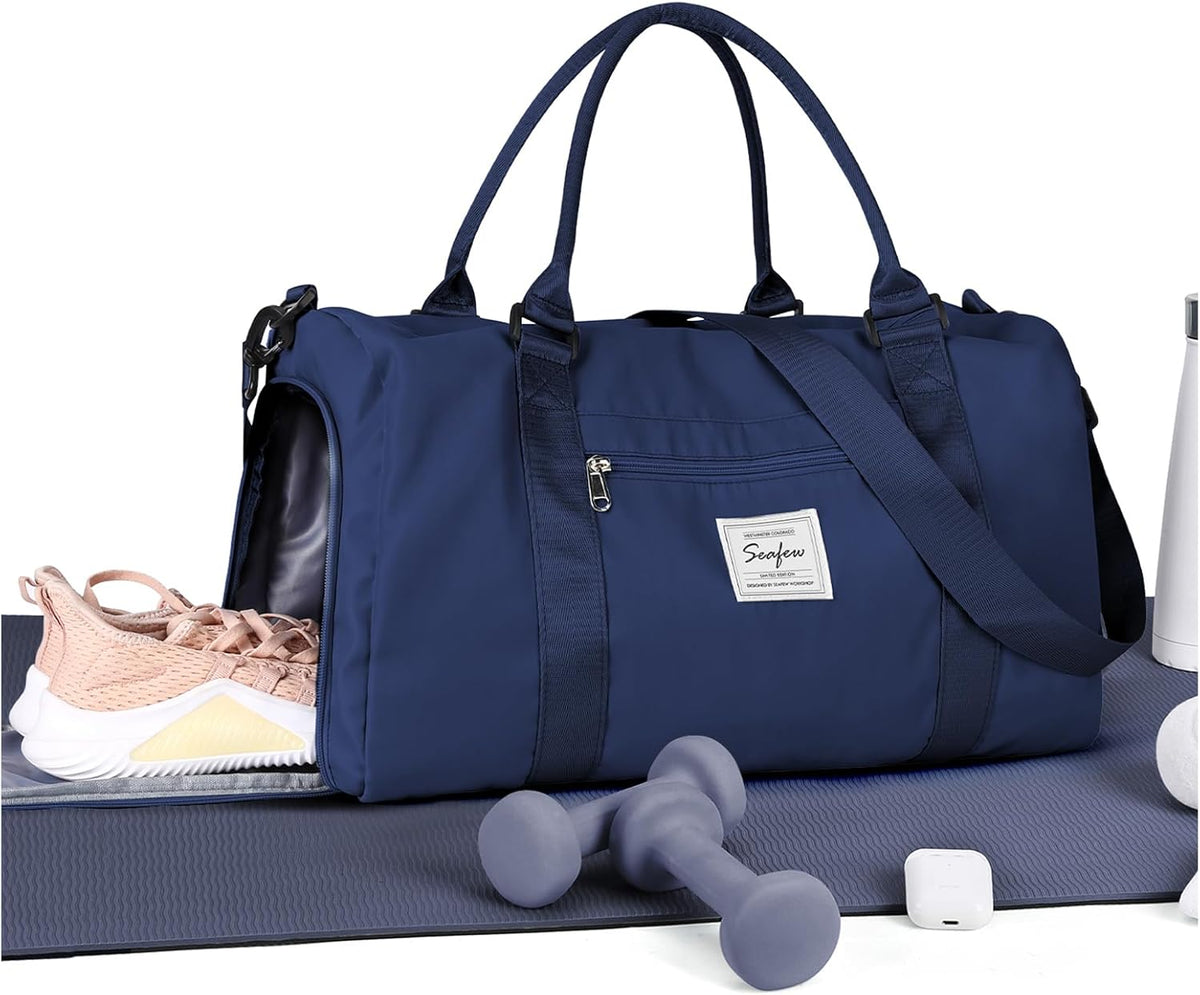 Gym Bag Womens Mens with Shoes Compartment and Wet Pocket Travel Duffel Bags for Women for Plane Sport Gym Tote Bag with Toiletry Bags Waterproof Weekend Overnight Carry on Bag Hospital Holdalls - Colors A