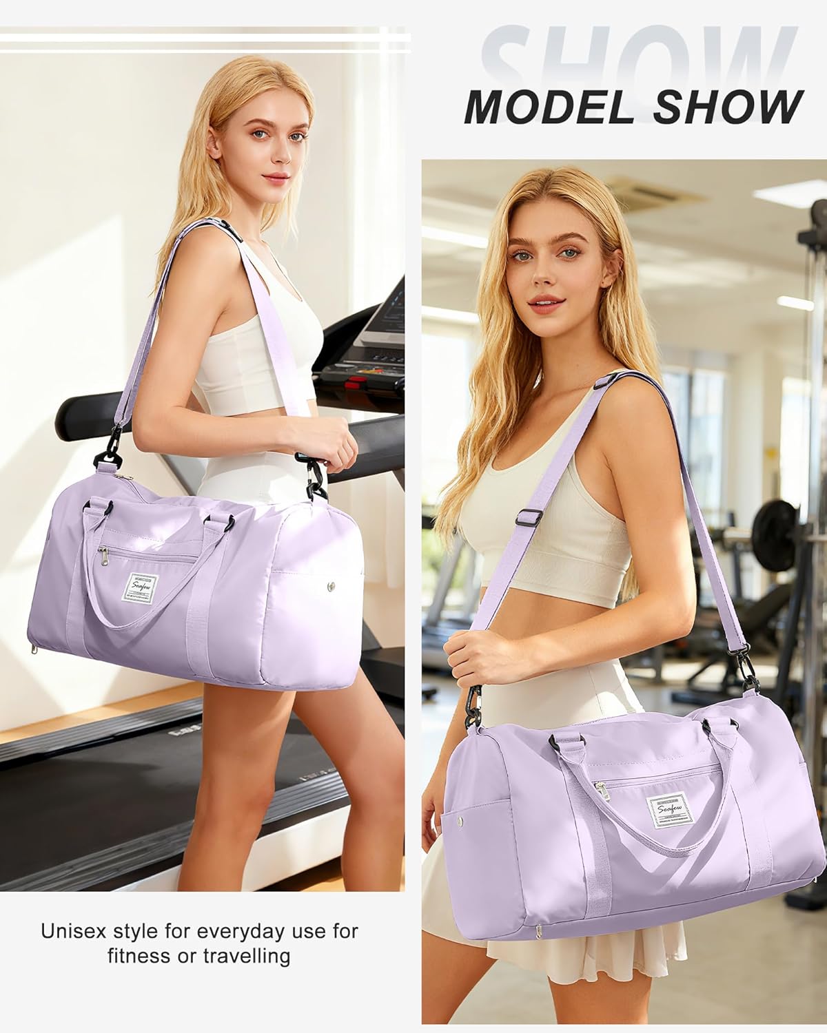 Gym Bag Womens Mens with Shoes Compartment and Wet Pocket Travel Duffel Bags for Women for Plane Sport Gym Tote Bag with Toiletry Bags Waterproof Weekend Overnight Carry on Bag Hospital Holdalls - Colors A