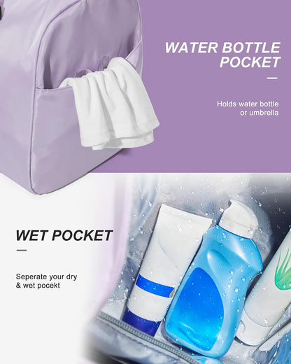 Gym Bag Womens Mens with Shoes Compartment and Wet Pocket Travel Duffel Bags for Women for Plane Sport Gym Tote Bag with Toiletry Bags Waterproof Weekend Overnight Carry on Bag Hospital Holdalls - Colors A