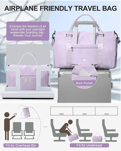 Gym Bag Womens Mens with Shoes Compartment and Wet Pocket Travel Duffel Bags for Women for Plane Sport Gym Tote Bag with Toiletry Bags Waterproof Weekend Overnight Carry on Bag Hospital Holdalls - Colors A