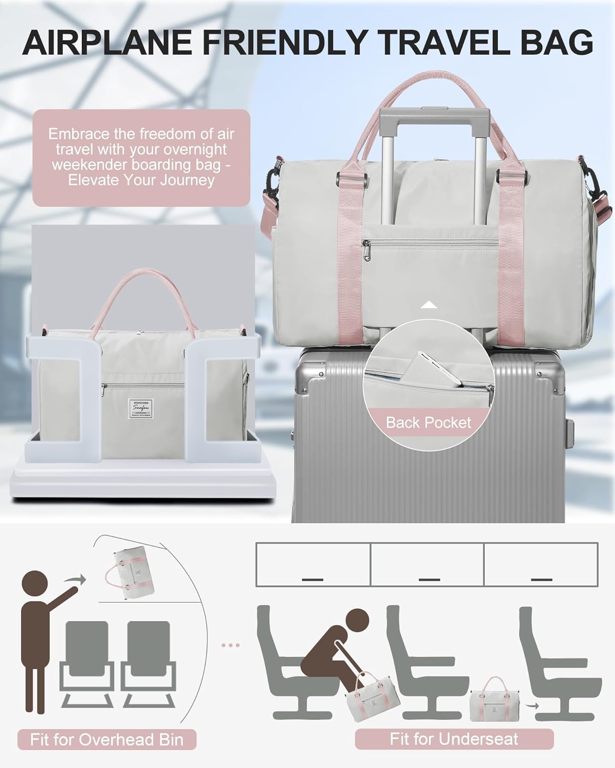 Gym Bag Womens Mens with Shoes Compartment and Wet Pocket Travel Duffel Bags for Women for Plane Sport Gym Tote Bag with Toiletry Bags Waterproof Weekend Overnight Carry on Bag Hospital Holdalls - Colors A