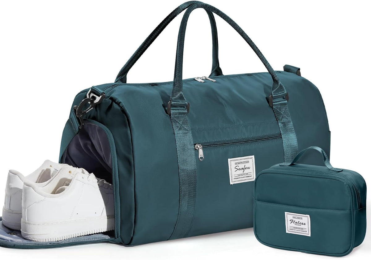 Gym Bag Womens Mens with Shoes Compartment and Wet Pocket Travel Duffel Bags for Women for Plane Sport Gym Tote Bag with Toiletry Bags Waterproof Weekend Overnight Carry on Bag Hospital Holdalls - Colors A