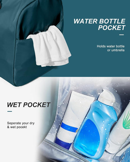 Gym Bag Womens Mens with Shoes Compartment and Wet Pocket Travel Duffel Bags for Women for Plane Sport Gym Tote Bag with Toiletry Bags Waterproof Weekend Overnight Carry on Bag Hospital Holdalls - Colors A