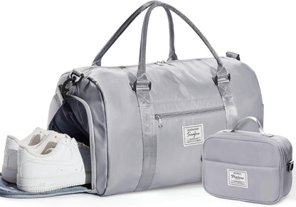 Gym Bag Womens Mens with Shoes Compartment and Wet Pocket Travel Duffel Bags for Women for Plane Sport Gym Tote Bag with Toiletry Bags Waterproof Weekend Overnight Carry on Bag Hospital Holdalls - Colors A