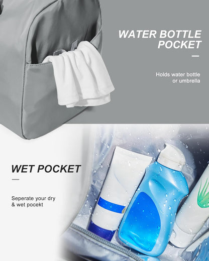 Gym Bag Womens Mens with Shoes Compartment and Wet Pocket Travel Duffel Bags for Women for Plane Sport Gym Tote Bag with Toiletry Bags Waterproof Weekend Overnight Carry on Bag Hospital Holdalls - Colors A