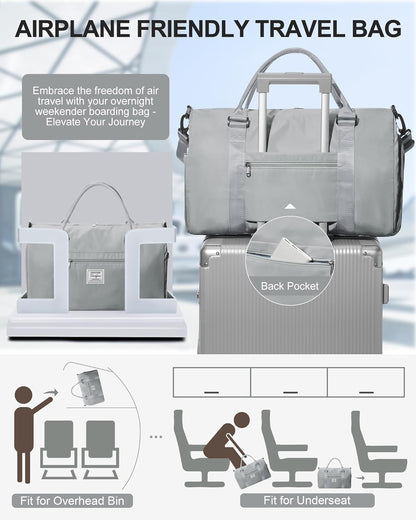 Gym Bag Womens Mens with Shoes Compartment and Wet Pocket Travel Duffel Bags for Women for Plane Sport Gym Tote Bag with Toiletry Bags Waterproof Weekend Overnight Carry on Bag Hospital Holdalls - Colors A