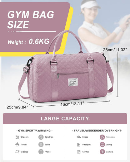 Gym Bag Womens Mens with Shoes Compartment and Wet Pocket Travel Duffel Bags for Women for Plane Sport Gym Tote Bag with Toiletry Bags Waterproof Weekend Overnight Carry on Bag Hospital Holdalls - Colors A