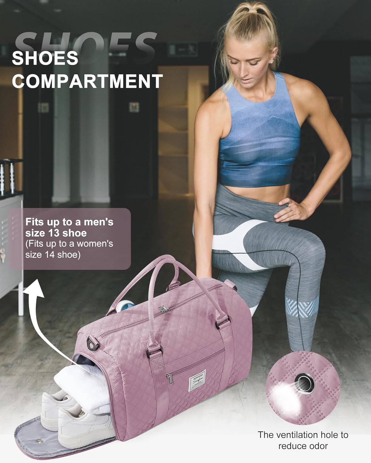 Gym Bag Womens Mens with Shoes Compartment and Wet Pocket Travel Duffel Bags for Women for Plane Sport Gym Tote Bag with Toiletry Bags Waterproof Weekend Overnight Carry on Bag Hospital Holdalls - Colors A