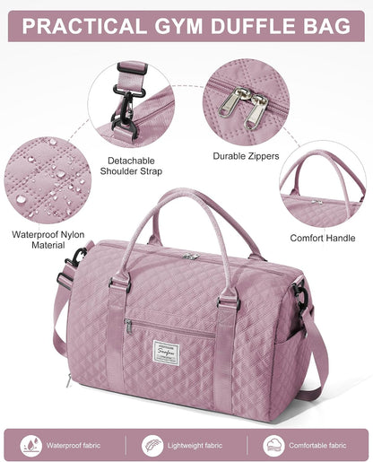 Gym Bag Womens Mens with Shoes Compartment and Wet Pocket Travel Duffel Bags for Women for Plane Sport Gym Tote Bag with Toiletry Bags Waterproof Weekend Overnight Carry on Bag Hospital Holdalls - Colors A