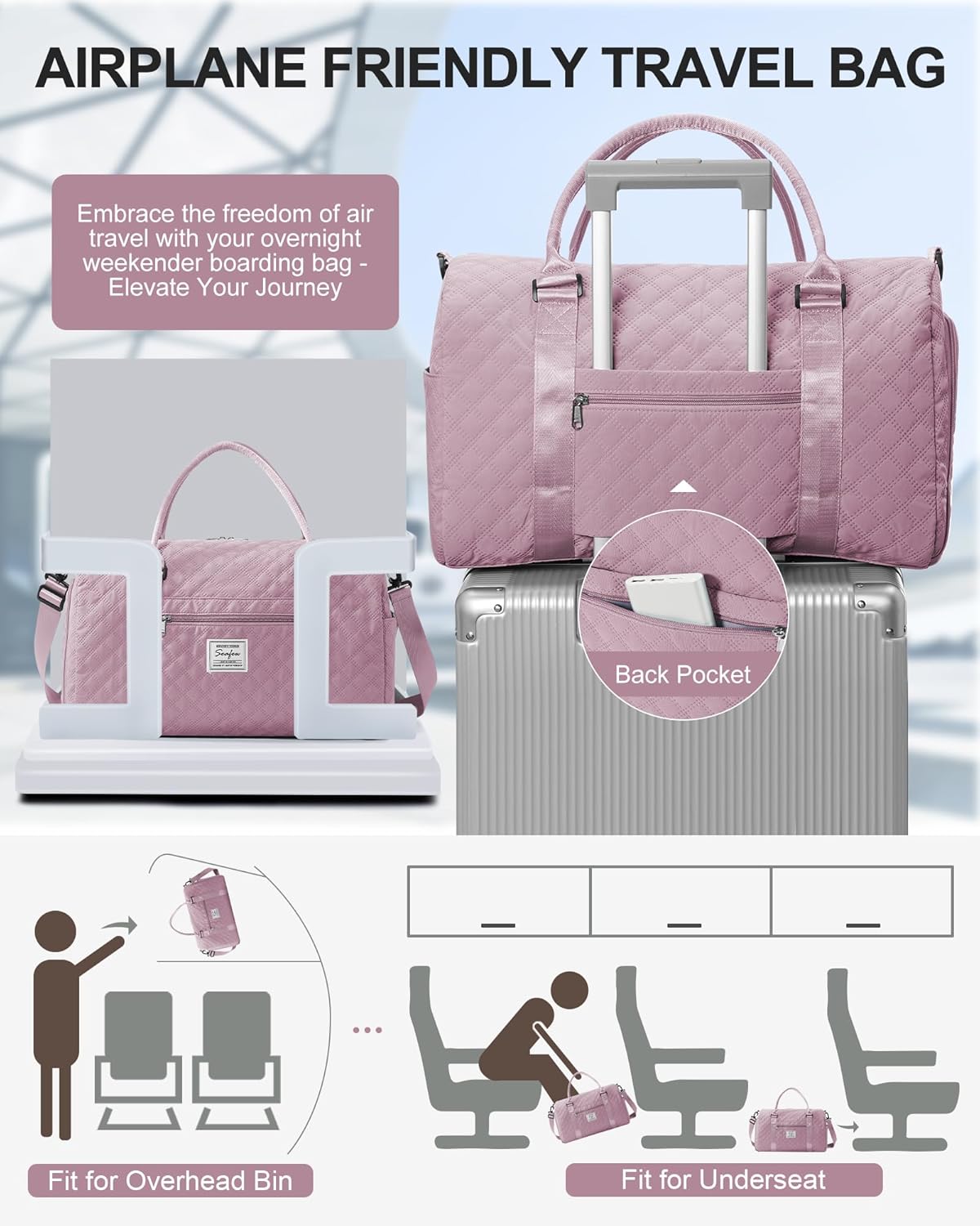 Gym Bag Womens Mens with Shoes Compartment and Wet Pocket Travel Duffel Bags for Women for Plane Sport Gym Tote Bag with Toiletry Bags Waterproof Weekend Overnight Carry on Bag Hospital Holdalls - Colors A