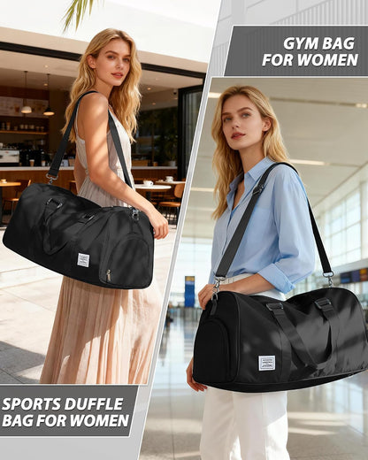 Gym Bag Womens Mens with Shoes Compartment and Wet Pocket Travel Duffel Bags for Women for Plane Sport Gym Tote Bag with Toiletry Bags Waterproof Weekend Overnight Carry on Bag Hospital Holdalls - Colors A