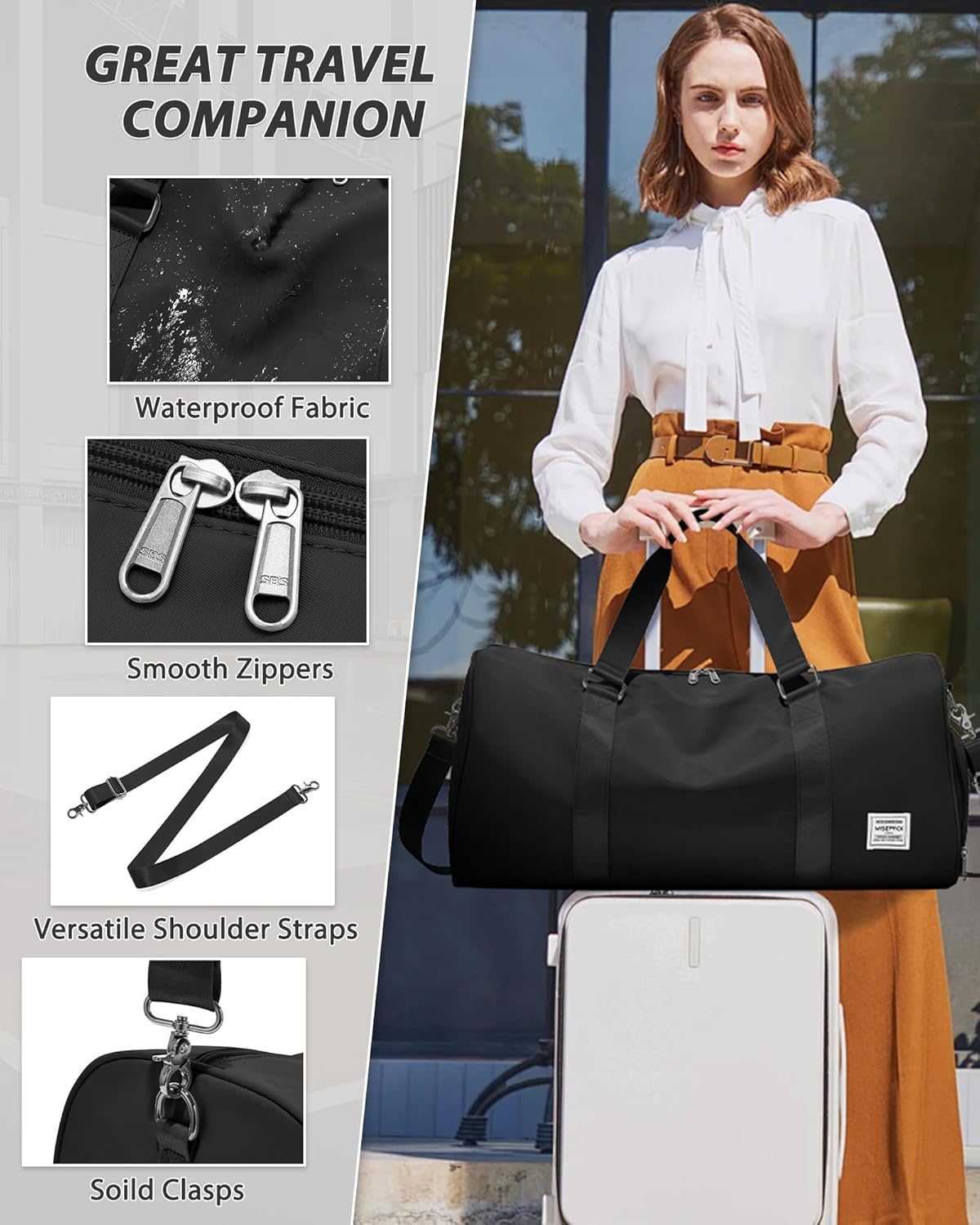 Gym Bag Womens Mens with Shoes Compartment and Wet Pocket Travel Duffel Bags for Women for Plane Sport Gym Tote Bag with Toiletry Bags Waterproof Weekend Overnight Carry on Bag Hospital Holdalls - Colors A