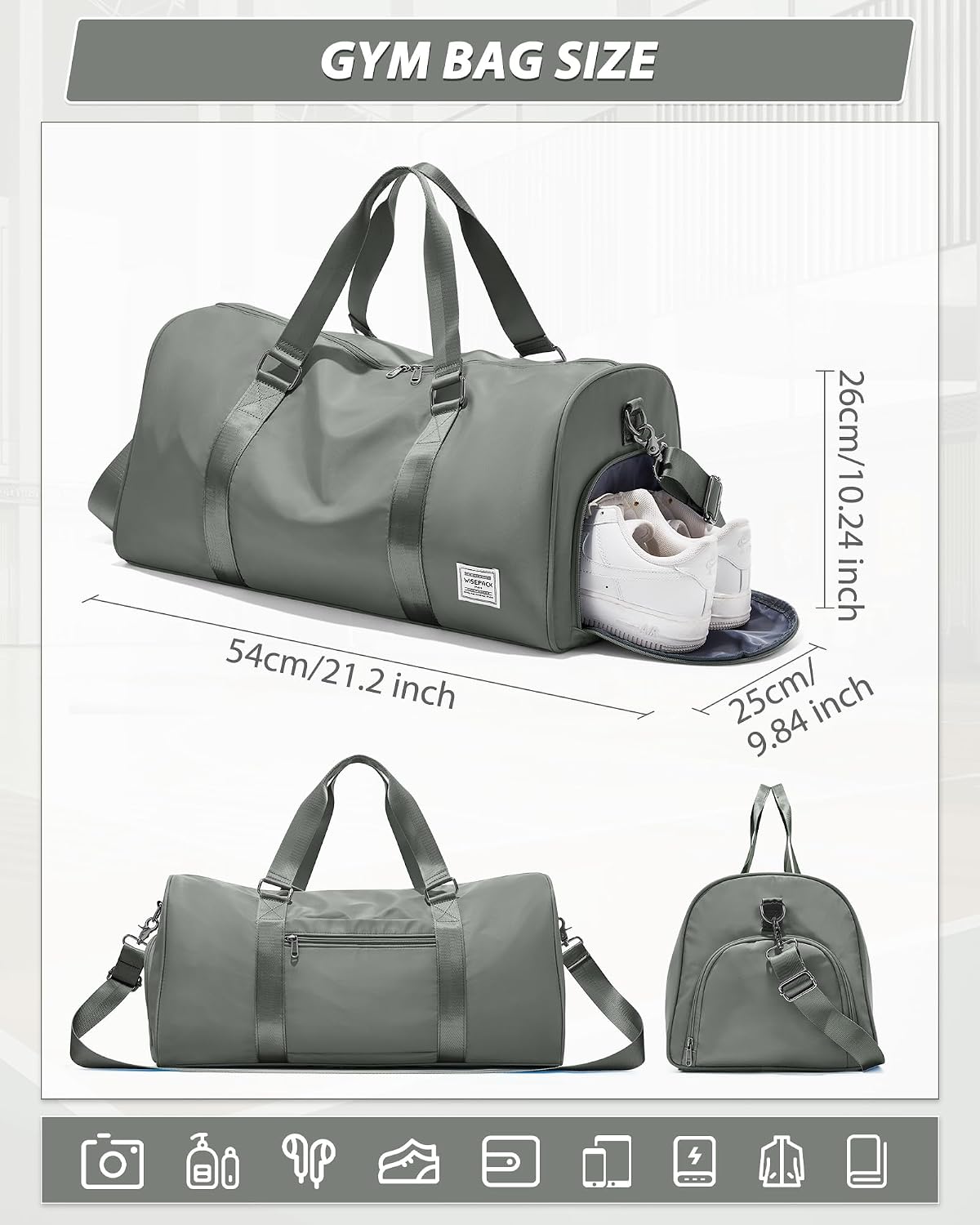 Gym Bag Womens Mens with Shoes Compartment and Wet Pocket Travel Duffel Bags for Women for Plane Sport Gym Tote Bag with Toiletry Bags Waterproof Weekend Overnight Carry on Bag Hospital Holdalls - Colors A