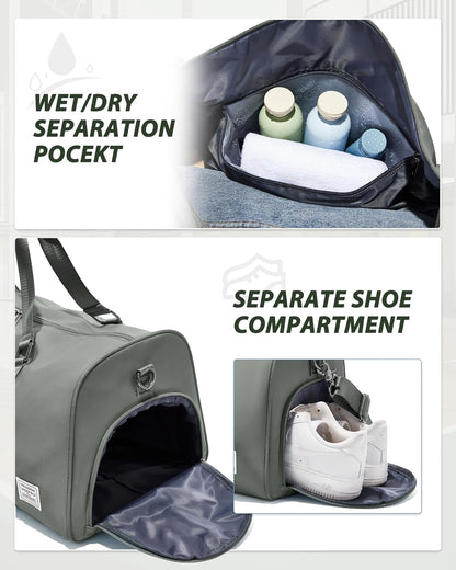 Gym Bag Womens Mens with Shoes Compartment and Wet Pocket Travel Duffel Bags for Women for Plane Sport Gym Tote Bag with Toiletry Bags Waterproof Weekend Overnight Carry on Bag Hospital Holdalls - Colors A