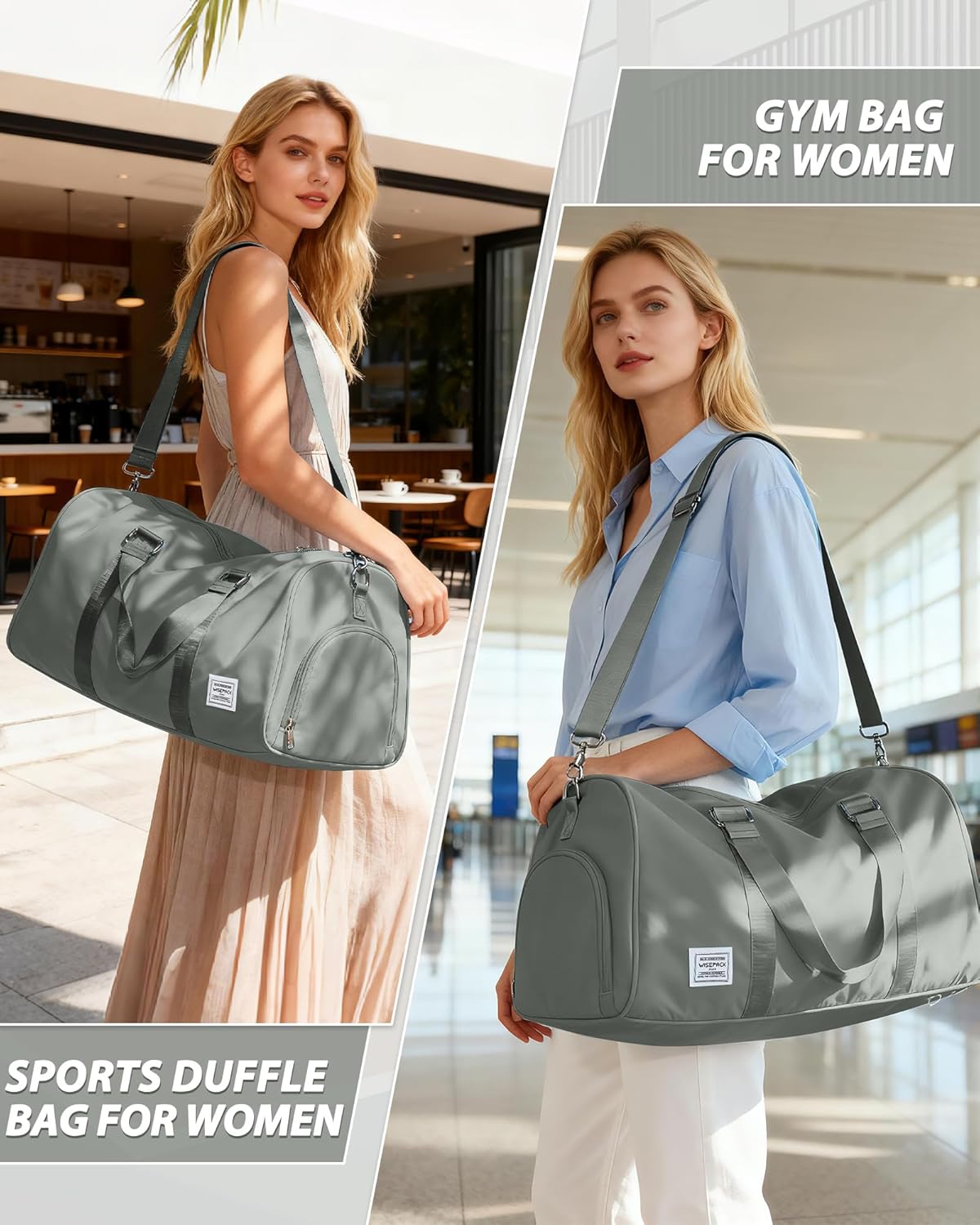 Gym Bag Womens Mens with Shoes Compartment and Wet Pocket Travel Duffel Bags for Women for Plane Sport Gym Tote Bag with Toiletry Bags Waterproof Weekend Overnight Carry on Bag Hospital Holdalls - Colors A