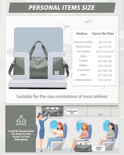 Gym Bag Womens Mens with Shoes Compartment and Wet Pocket Travel Duffel Bags for Women for Plane Sport Gym Tote Bag with Toiletry Bags Waterproof Weekend Overnight Carry on Bag Hospital Holdalls - Colors A