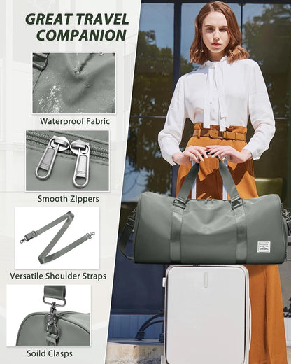 Gym Bag Womens Mens with Shoes Compartment and Wet Pocket Travel Duffel Bags for Women for Plane Sport Gym Tote Bag with Toiletry Bags Waterproof Weekend Overnight Carry on Bag Hospital Holdalls - Colors A