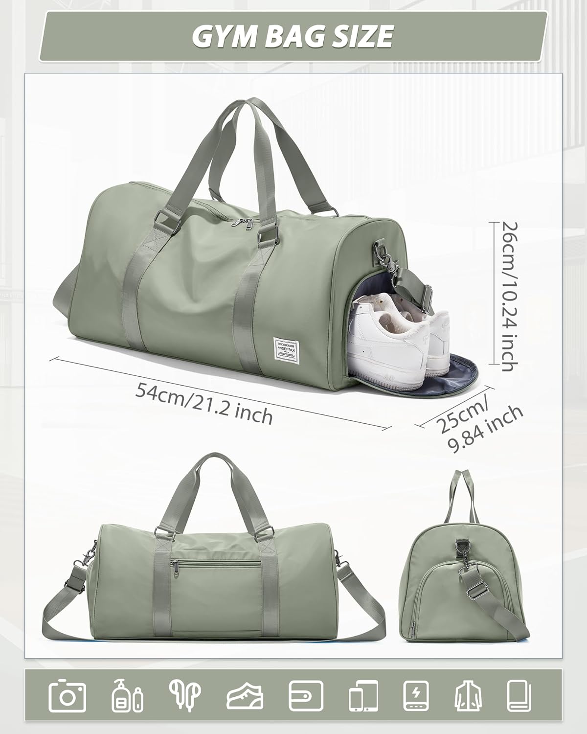 Gym Bag Womens Mens with Shoes Compartment and Wet Pocket Travel Duffel Bags for Women for Plane Sport Gym Tote Bag with Toiletry Bags Waterproof Weekend Overnight Carry on Bag Hospital Holdalls - Colors A