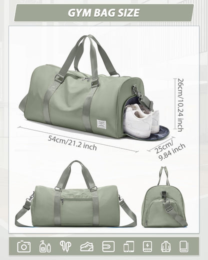 Gym Bag Womens Mens with Shoes Compartment and Wet Pocket Travel Duffel Bags for Women for Plane Sport Gym Tote Bag with Toiletry Bags Waterproof Weekend Overnight Carry on Bag Hospital Holdalls - Colors A