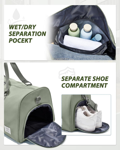 Gym Bag Womens Mens with Shoes Compartment and Wet Pocket Travel Duffel Bags for Women for Plane Sport Gym Tote Bag with Toiletry Bags Waterproof Weekend Overnight Carry on Bag Hospital Holdalls - Colors A