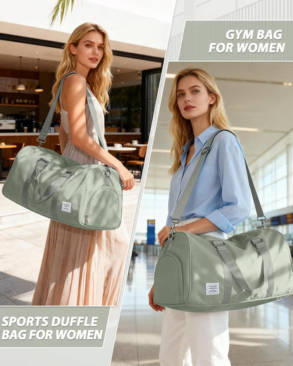 Gym Bag Womens Mens with Shoes Compartment and Wet Pocket Travel Duffel Bags for Women for Plane Sport Gym Tote Bag with Toiletry Bags Waterproof Weekend Overnight Carry on Bag Hospital Holdalls - Colors A