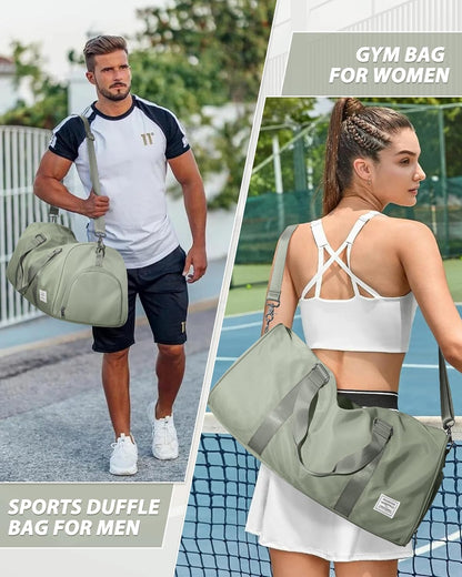Gym Bag Womens Mens with Shoes Compartment and Wet Pocket Travel Duffel Bags for Women for Plane Sport Gym Tote Bag with Toiletry Bags Waterproof Weekend Overnight Carry on Bag Hospital Holdalls - Colors A