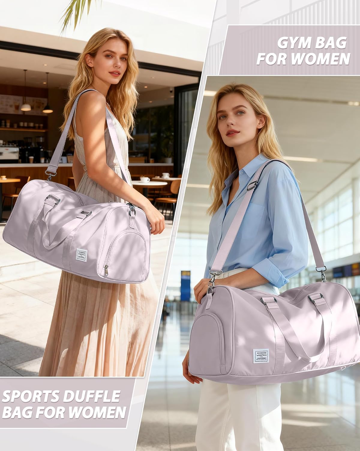 Gym Bag Womens Mens with Shoes Compartment and Wet Pocket Travel Duffel Bags for Women for Plane Sport Gym Tote Bag with Toiletry Bags Waterproof Weekend Overnight Carry on Bag Hospital Holdalls - Colors A