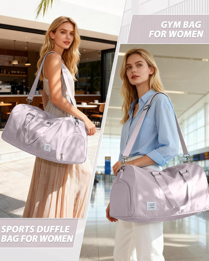 Gym Bag Womens Mens with Shoes Compartment and Wet Pocket Travel Duffel Bags for Women for Plane Sport Gym Tote Bag with Toiletry Bags Waterproof Weekend Overnight Carry on Bag Hospital Holdalls - Colors A