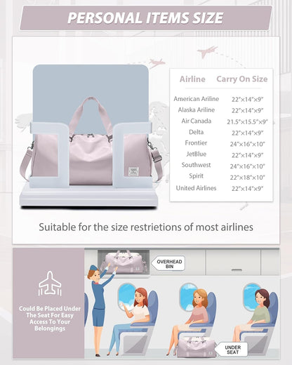 Gym Bag Womens Mens with Shoes Compartment and Wet Pocket Travel Duffel Bags for Women for Plane Sport Gym Tote Bag with Toiletry Bags Waterproof Weekend Overnight Carry on Bag Hospital Holdalls - Colors A