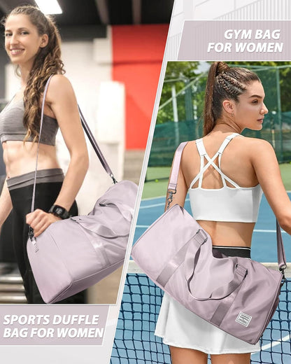 Gym Bag Womens Mens with Shoes Compartment and Wet Pocket Travel Duffel Bags for Women for Plane Sport Gym Tote Bag with Toiletry Bags Waterproof Weekend Overnight Carry on Bag Hospital Holdalls - Colors A