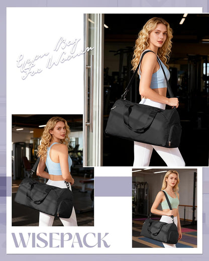 Gym Bag Womens Mens with Shoes Compartment and Wet Pocket Travel Duffel Bags for Women for Plane Sport Gym Tote Bag with Toiletry Bags Waterproof Weekend Overnight Carry on Bag Hospital Holdalls - Colors A