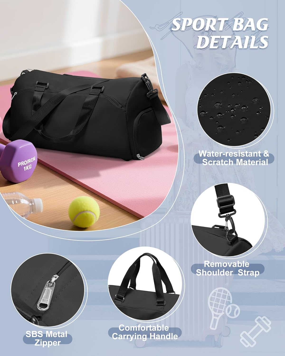 Gym Bag Womens Mens with Shoes Compartment and Wet Pocket Travel Duffel Bags for Women for Plane Sport Gym Tote Bag with Toiletry Bags Waterproof Weekend Overnight Carry on Bag Hospital Holdalls - Colors A