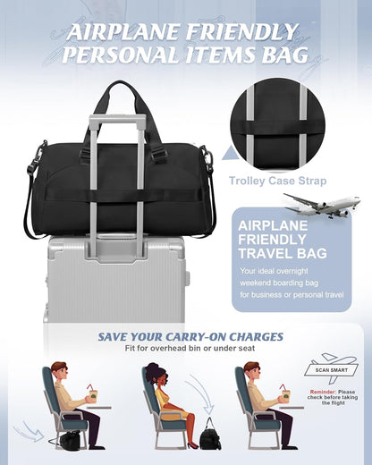 Gym Bag Womens Mens with Shoes Compartment and Wet Pocket Travel Duffel Bags for Women for Plane Sport Gym Tote Bag with Toiletry Bags Waterproof Weekend Overnight Carry on Bag Hospital Holdalls - Colors A
