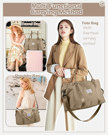 Gym Bag Womens Mens with Shoes Compartment and Wet Pocket Travel Duffel Bags for Women for Plane Sport Gym Tote Bag with Toiletry Bags Waterproof Weekend Overnight Carry on Bag Hospital Holdalls - Colors A