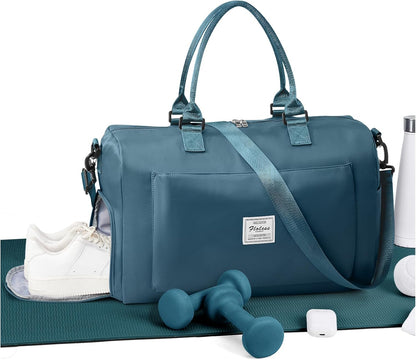 Gym Bag Womens Mens with Shoes Compartment and Wet Pocket Travel Duffel Bags for Women for Plane Sport Gym Tote Bag with Toiletry Bags Waterproof Weekend Overnight Carry on Bag Hospital Holdalls - Colors A