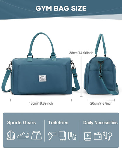 Gym Bag Womens Mens with Shoes Compartment and Wet Pocket Travel Duffel Bags for Women for Plane Sport Gym Tote Bag with Toiletry Bags Waterproof Weekend Overnight Carry on Bag Hospital Holdalls - Colors A