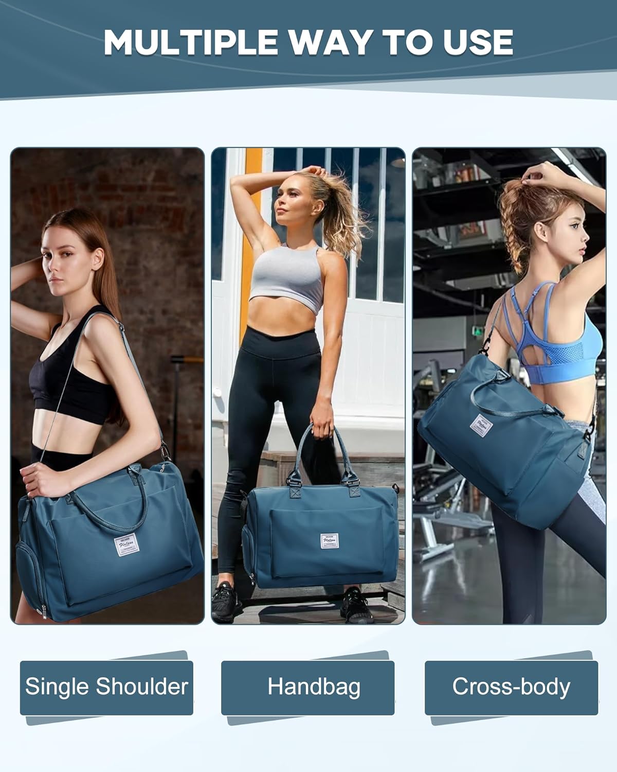 Gym Bag Womens Mens with Shoes Compartment and Wet Pocket Travel Duffel Bags for Women for Plane Sport Gym Tote Bag with Toiletry Bags Waterproof Weekend Overnight Carry on Bag Hospital Holdalls - Colors A