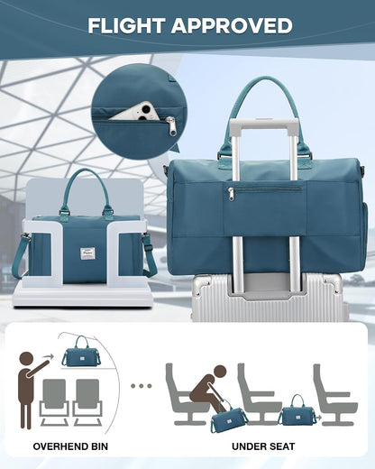 Gym Bag Womens Mens with Shoes Compartment and Wet Pocket Travel Duffel Bags for Women for Plane Sport Gym Tote Bag with Toiletry Bags Waterproof Weekend Overnight Carry on Bag Hospital Holdalls - Colors A