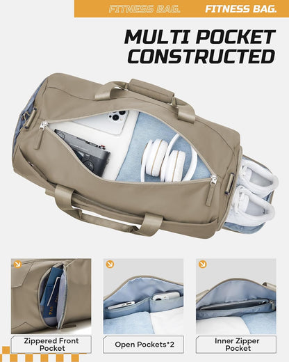 Gym Bag Womens Mens with Shoes Compartment and Wet Pocket Travel Duffel Bags for Women for Plane Sport Gym Tote Bag with Toiletry Bags Waterproof Weekend Overnight Carry on Bag Hospital Holdalls - Colors A