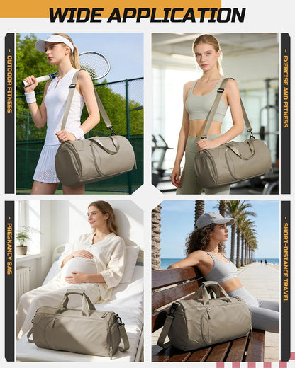 Gym Bag Womens Mens with Shoes Compartment and Wet Pocket Travel Duffel Bags for Women for Plane Sport Gym Tote Bag with Toiletry Bags Waterproof Weekend Overnight Carry on Bag Hospital Holdalls - Colors A