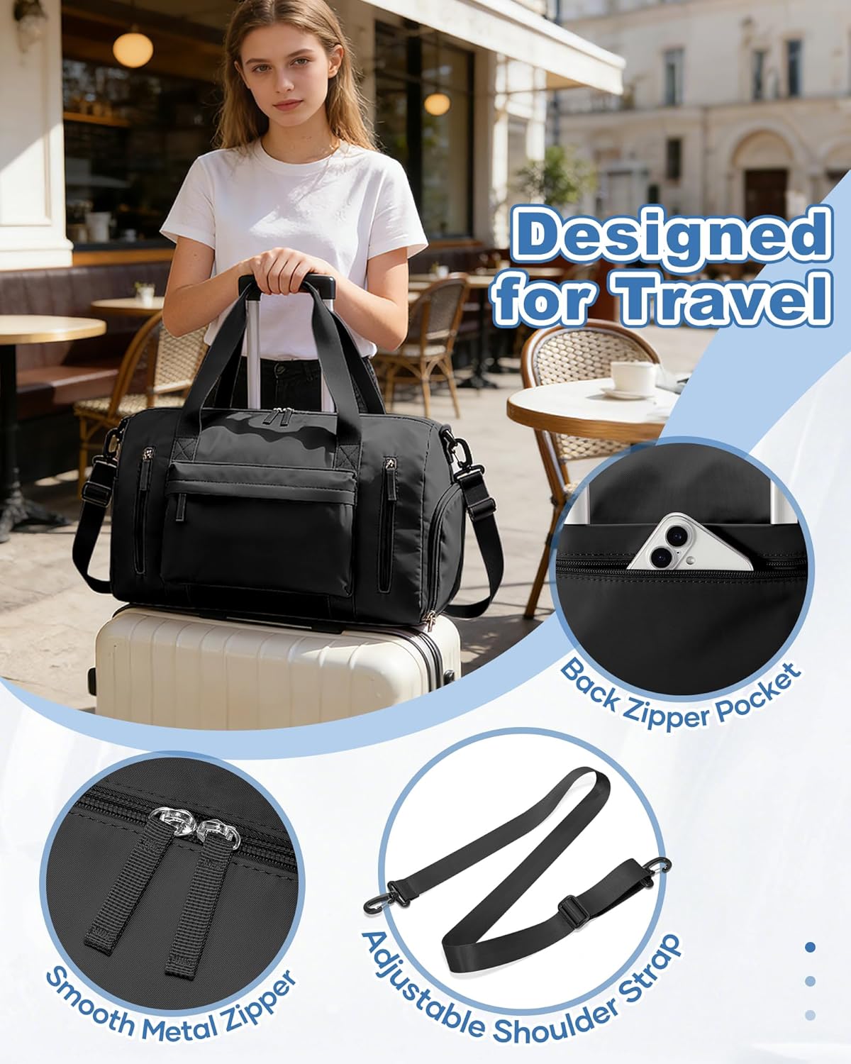 Gym Bag Womens Mens with Shoes Compartment and Wet Pocket Travel Duffel Bags for Women for Plane Sport Gym Tote Bag with Toiletry Bags Waterproof Weekend Overnight Carry on Bag Hospital Holdalls - Colors A