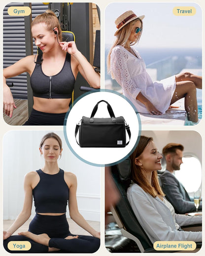 Gym Bag Womens Mens with Shoes Compartment and Wet Pocket Travel Duffel Bags for Women for Plane Sport Gym Tote Bag with Toiletry Bags Waterproof Weekend Overnight Carry on Bag Hospital Holdalls - Colors A