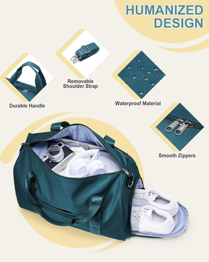 Gym Bag Womens Mens with Shoes Compartment and Wet Pocket Travel Duffel Bags for Women for Plane Sport Gym Tote Bag with Toiletry Bags Waterproof Weekend Overnight Carry on Bag Hospital Holdalls - Colors A