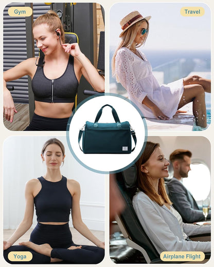 Gym Bag Womens Mens with Shoes Compartment and Wet Pocket Travel Duffel Bags for Women for Plane Sport Gym Tote Bag with Toiletry Bags Waterproof Weekend Overnight Carry on Bag Hospital Holdalls - Colors A