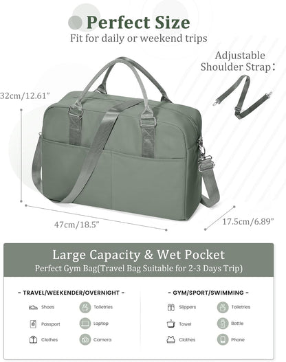 Gym Bag Womens Mens with Shoes Compartment and Wet Pocket Travel Duffel Bags for Women for Plane Sport Gym Tote Bag with Toiletry Bags Waterproof Weekend Overnight Carry on Bag Hospital Holdalls - Colors A