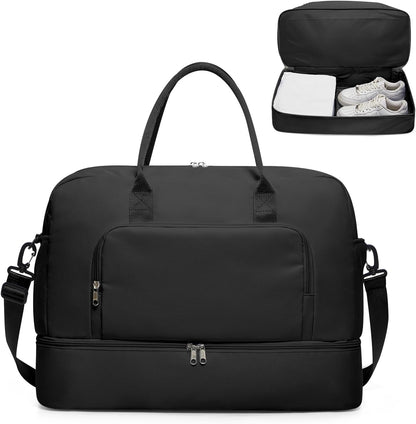 Gym Bag Womens Mens with Shoes Compartment and Wet Pocket Travel Duffel Bags for Women for Plane Sport Gym Tote Bag with Toiletry Bags Waterproof Weekend Overnight Carry on Bag Hospital Holdalls - Colors A